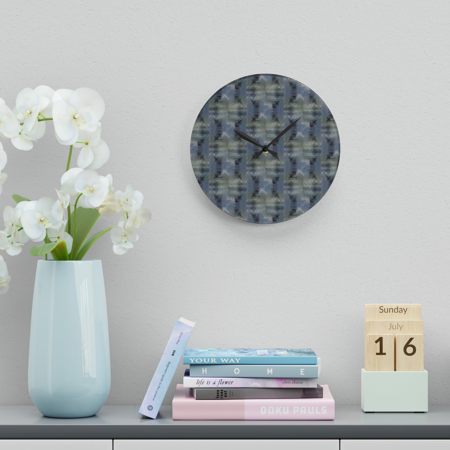 SAGITTARIUS Glyph Print Wall Clock (Sagittarius)