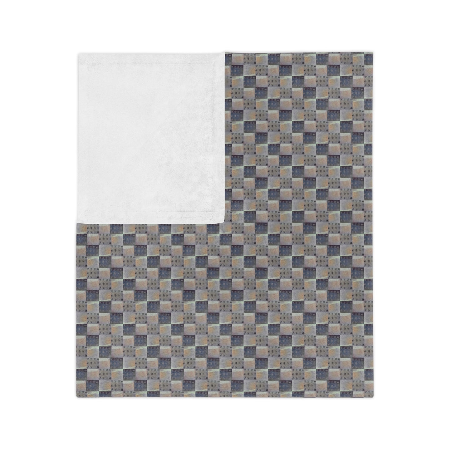 XYZodiacs 12 Zodiac Signs Checkered Print Minky Velveteen Blanket