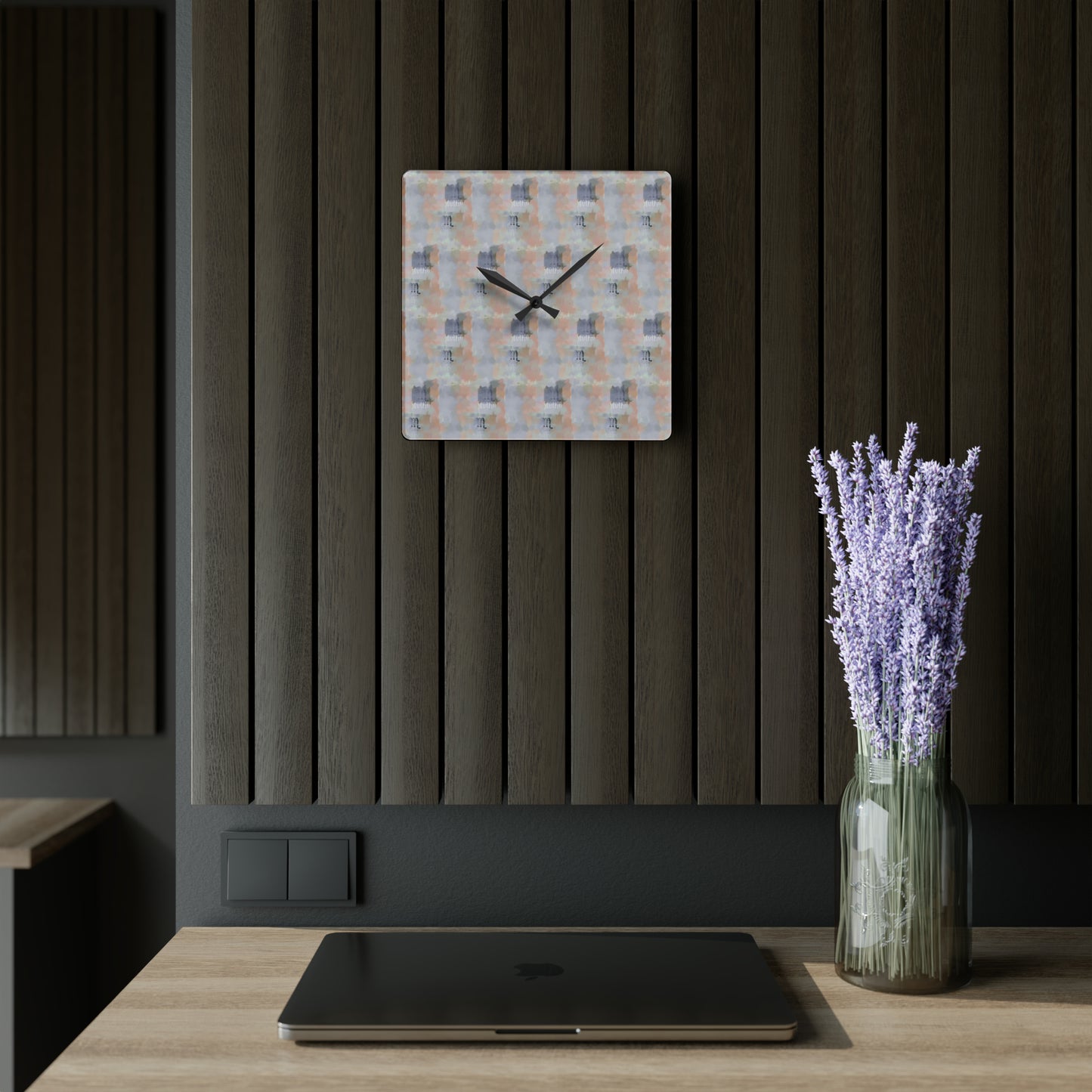 SCORPIO Glyph Print Wall Clock (Scorpio)