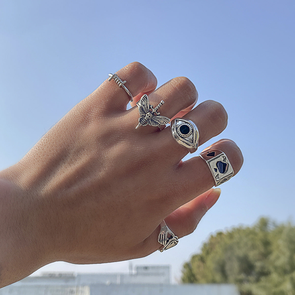 Men's Jewelry Wild Ring Ace of Spades/Heart/Glasses/Skull Design Men's