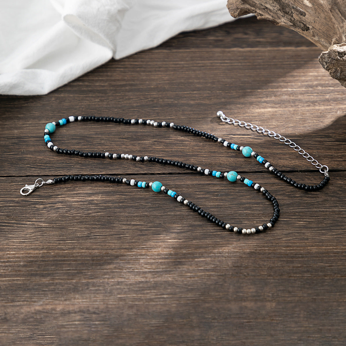 Men's Jewelry Trendy fashion stitching turquoise bohemian bead design all-match necklace