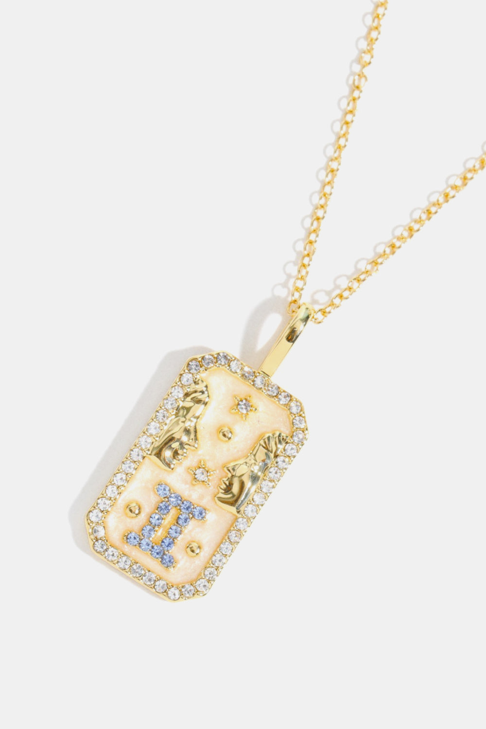 Zodiacs 12 Constellation Horoscope/Zodiac Pendant Copper Necklace Rhinestone