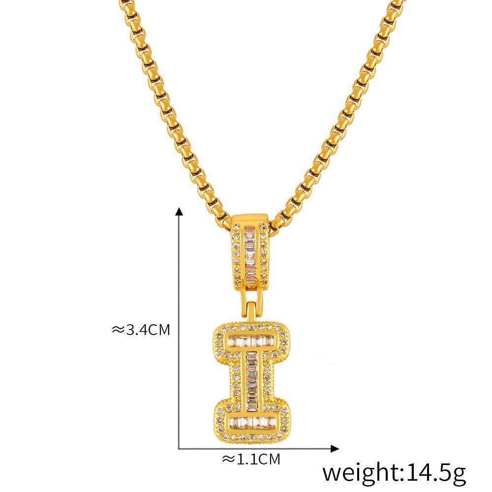 ZODIAC Aries Diamonds Are a girls best friend BirthStone 18K gold exquisite dazzling 26 letters inlaid with diamonds design versatile necklace