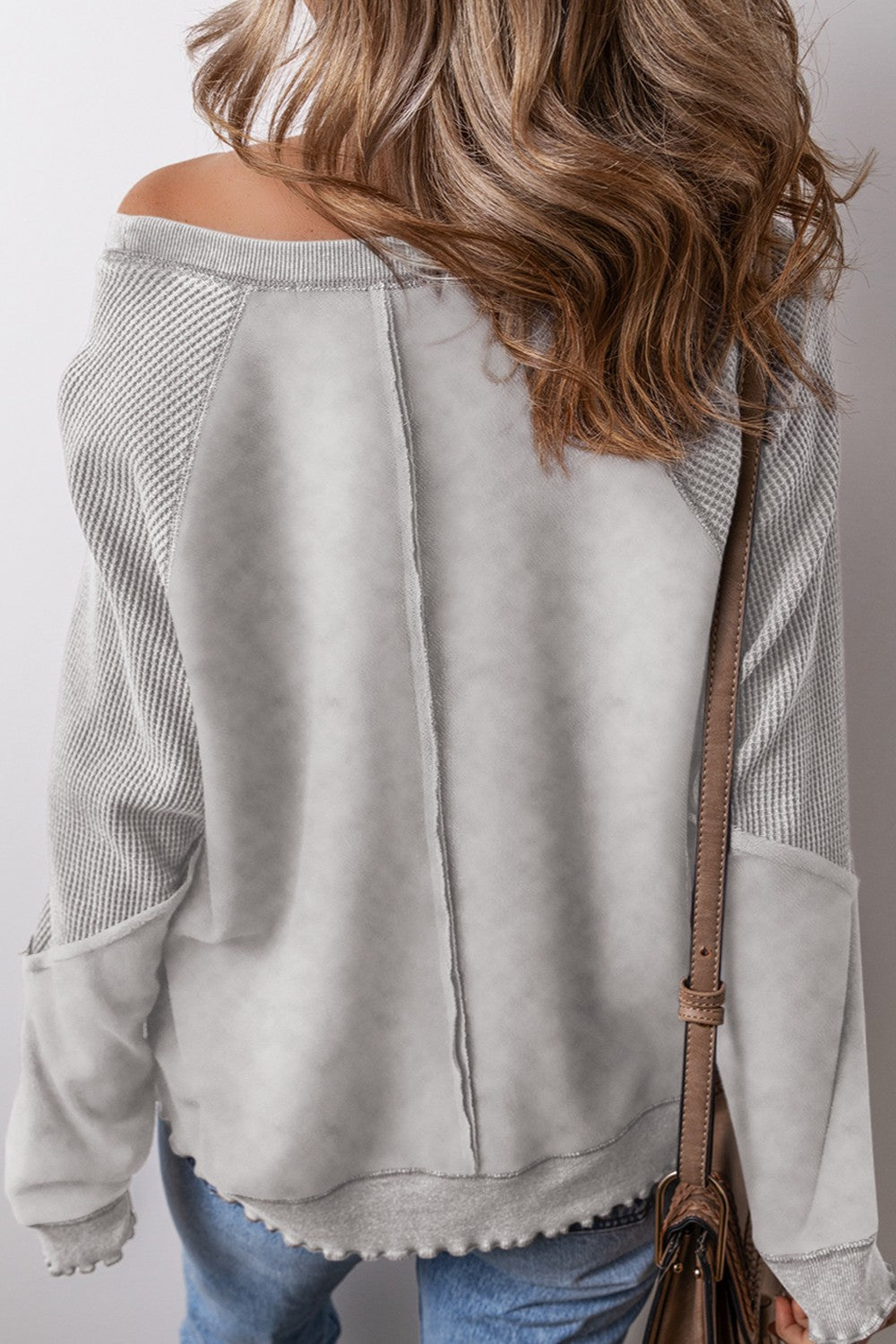 Women's Lucky Pick COTTON BLEND Exposed Seam Long Sleeve Sweatshirt