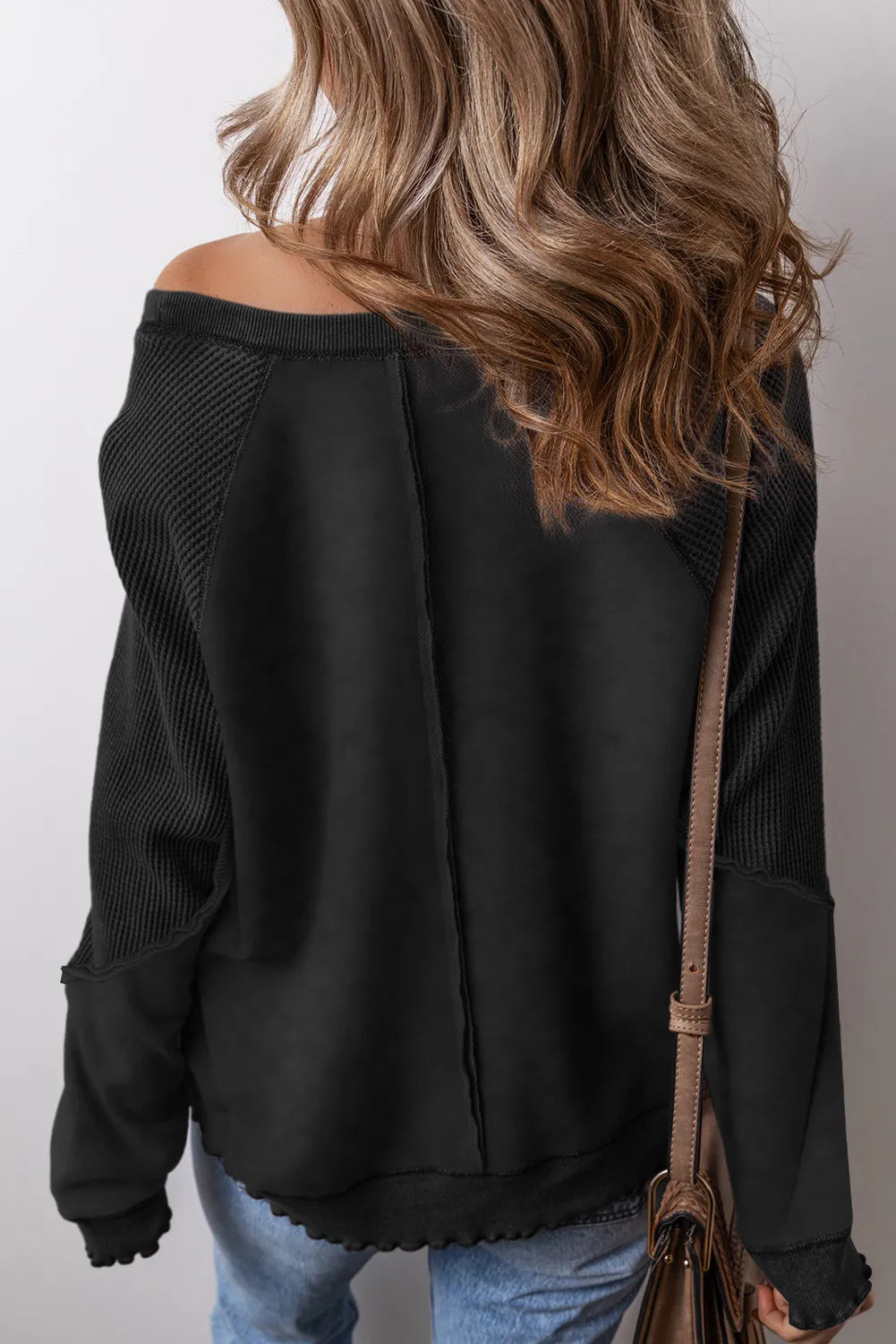Women's Lucky Pick COTTON BLEND Exposed Seam Long Sleeve Sweatshirt