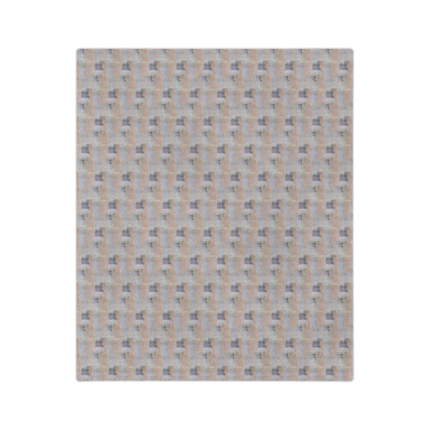 Scorpio Glyph Print Minky Velveteen Blanket