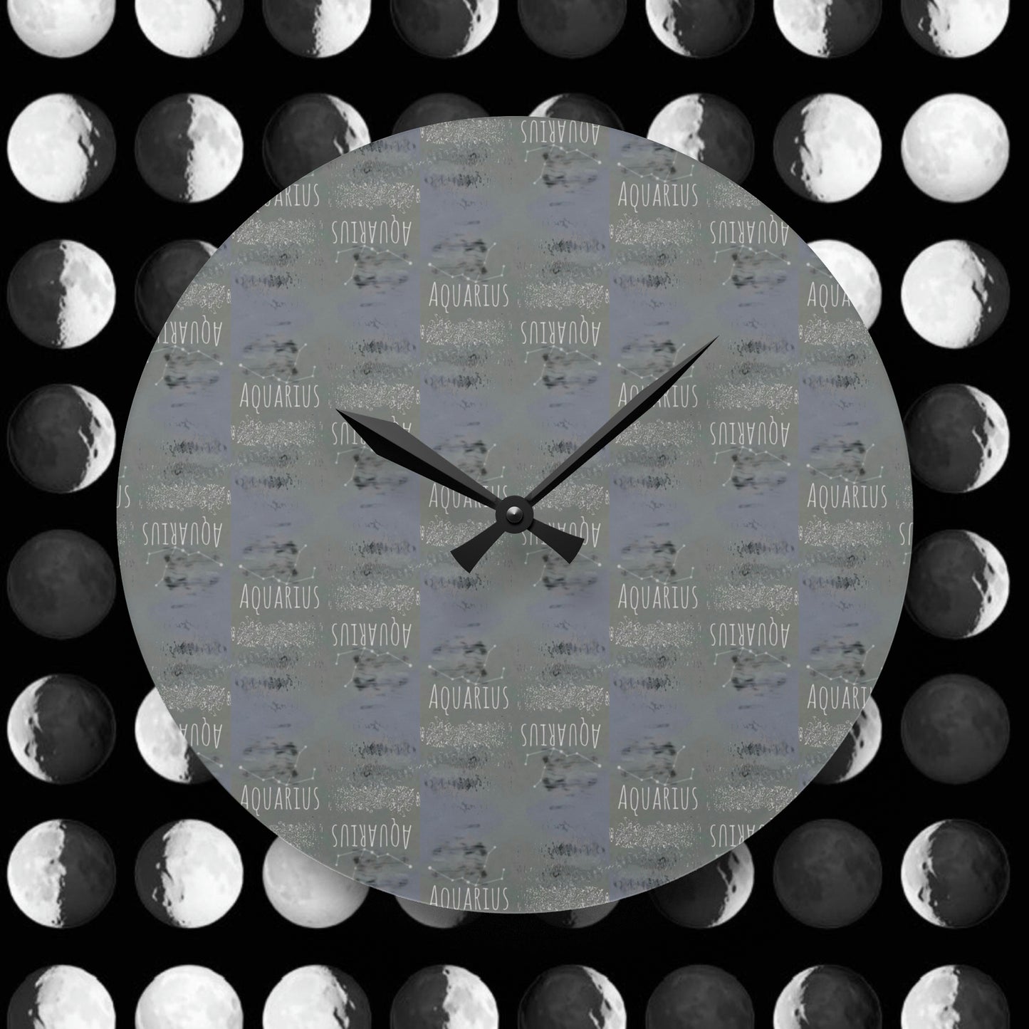 AQUARIUS Glyph Wall Clock (Aquarius)