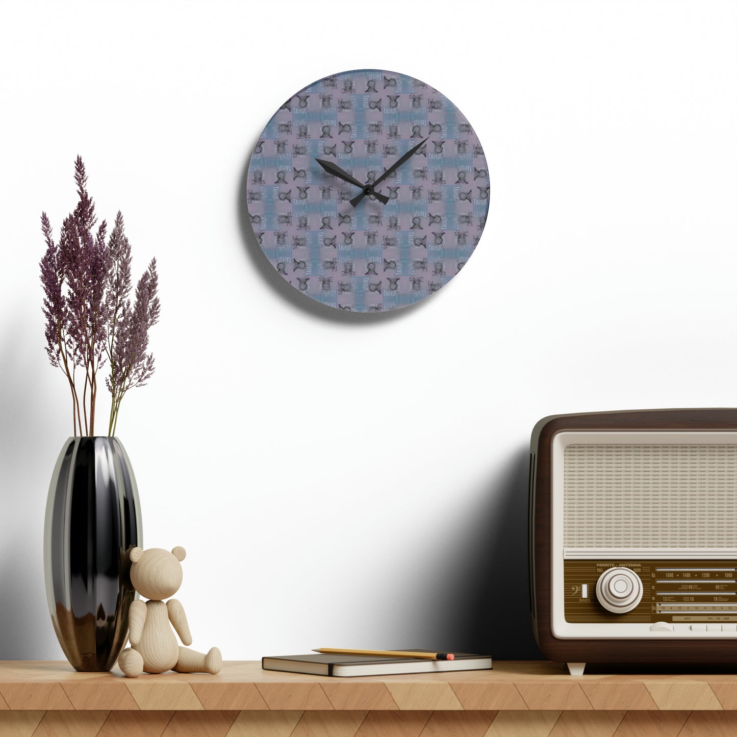 TAURUS Glyph Print Wall Clock (Taurus)