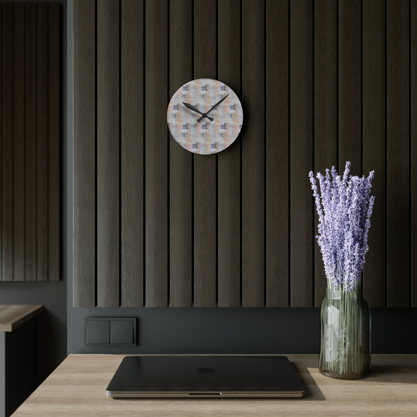 SCORPIO Glyph Print Wall Clock (Scorpio)