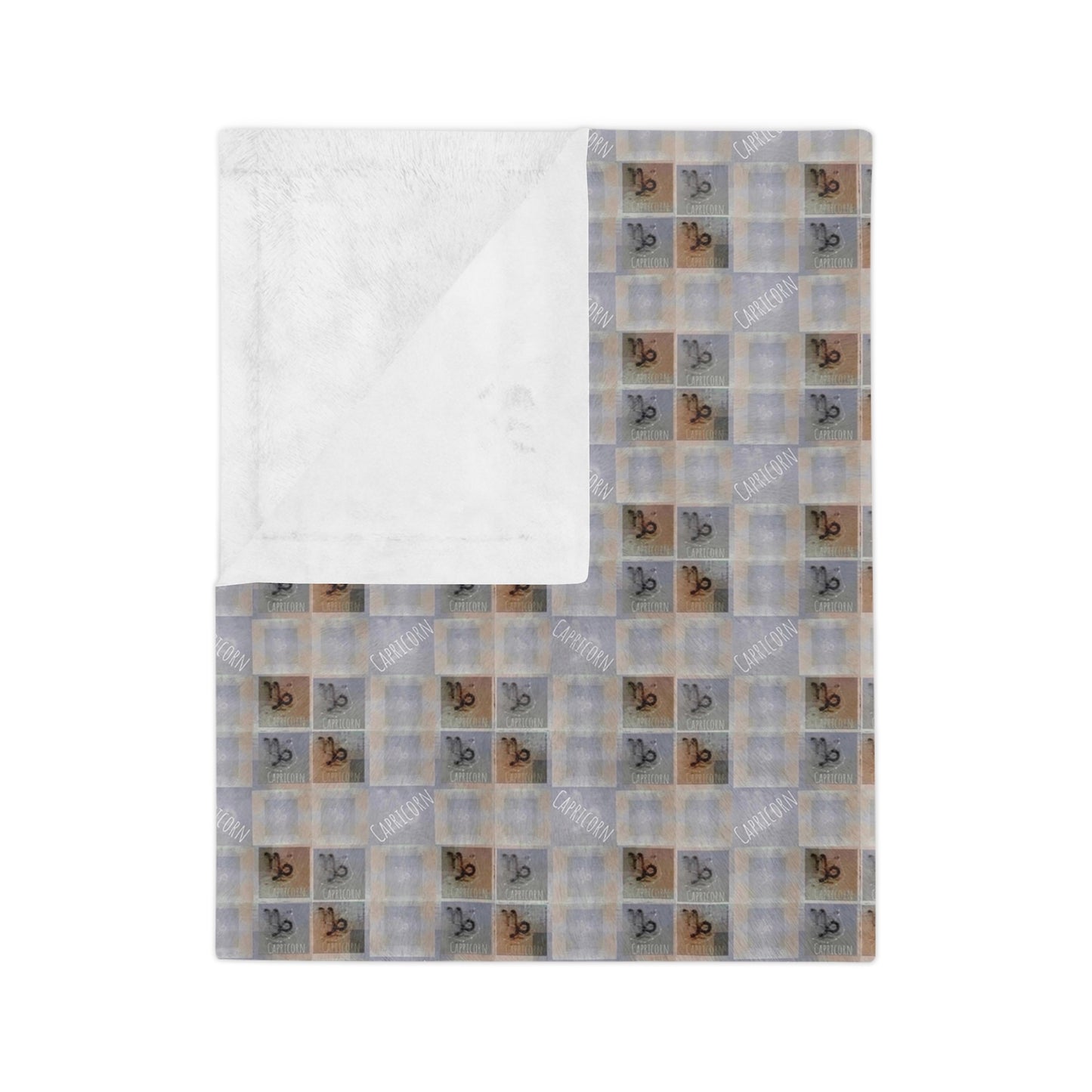 XYZodiacs 12 Zodiac Signs Checkered Print Minky Velveteen Blanket