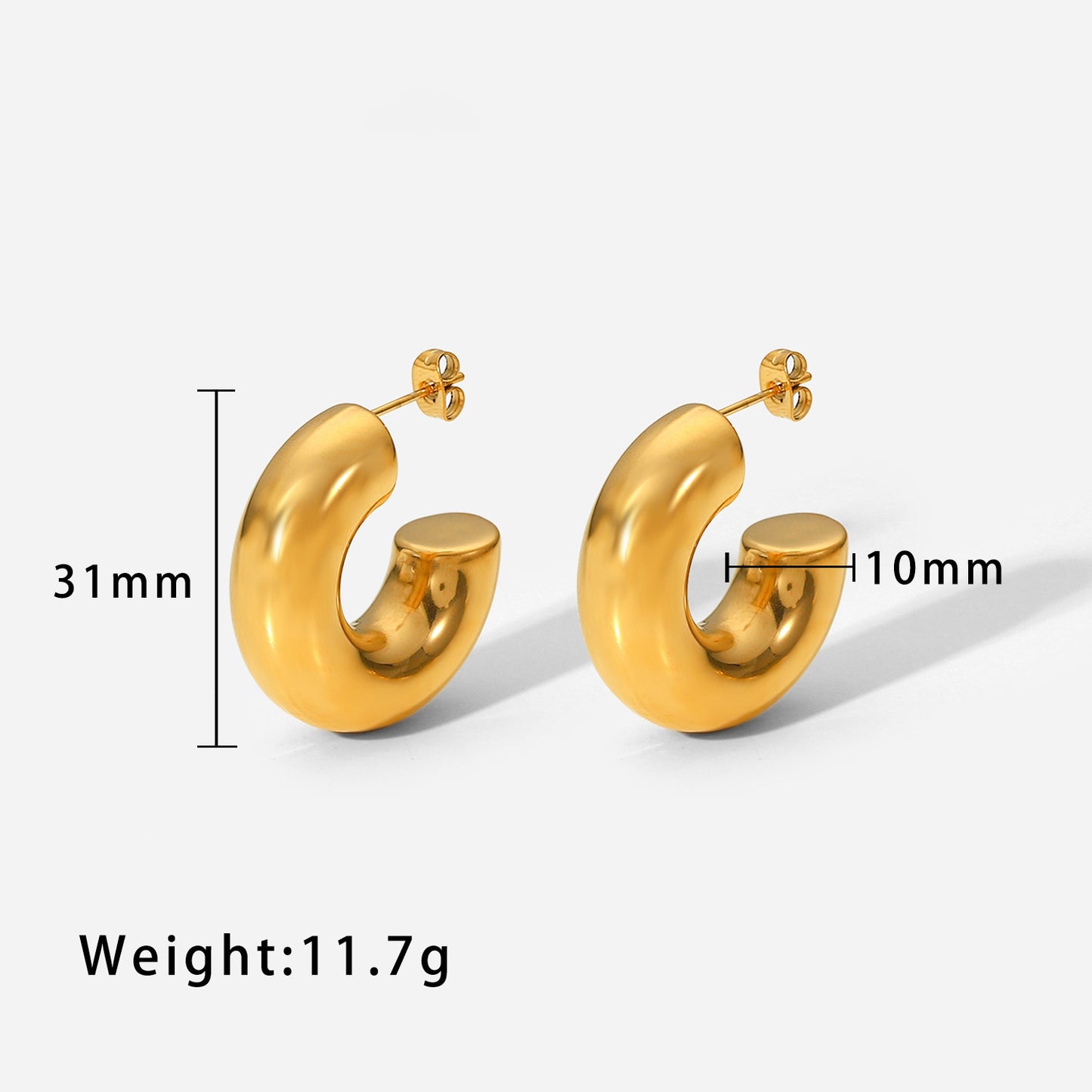 ZZZ XYZodiacs Jewelry High Quality Hoop Earrings (18K Gold)