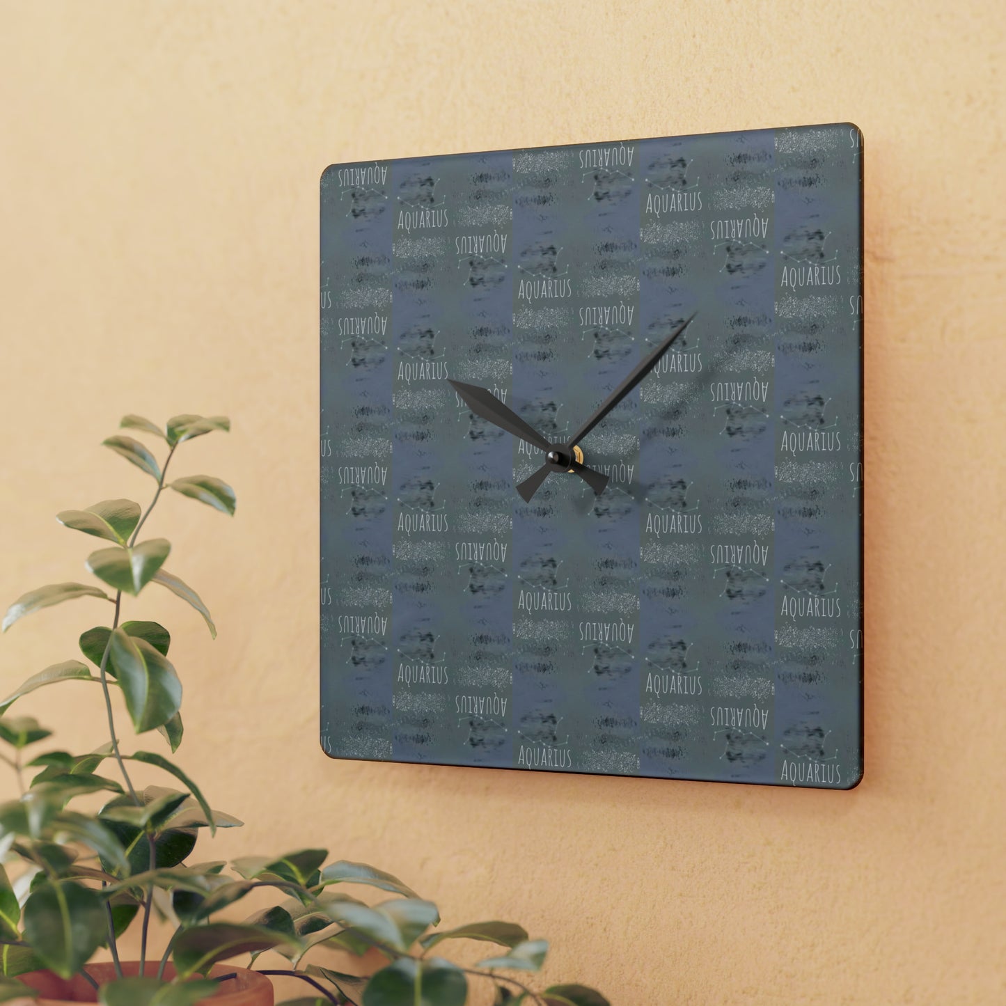 AQUARIUS Glyph Wall Clock (Aquarius)