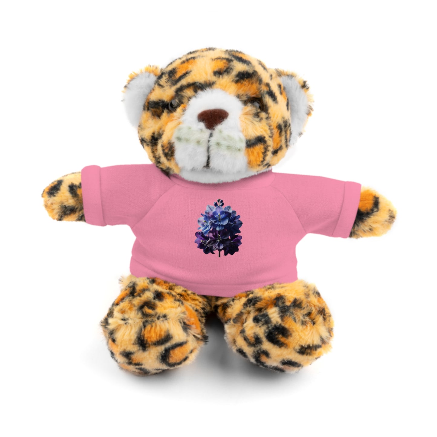 Calendar MONTH 07 July Flower “Larkspur” Tee shirt detail on Animal of choice (5) to choose from - Perfect Gift for Babies and Toddlers