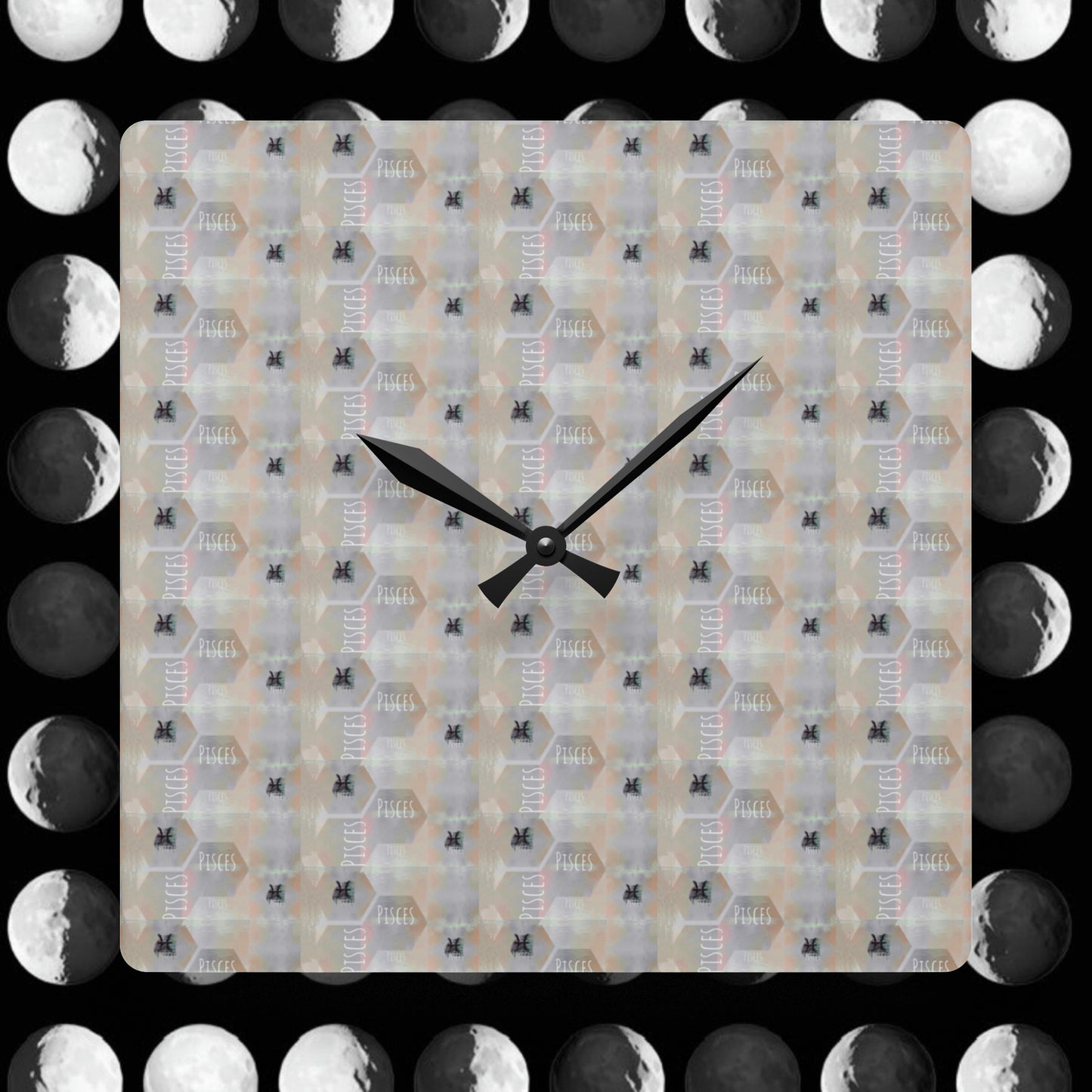 PISCES Glyph Print Wall Clock (Pisces)