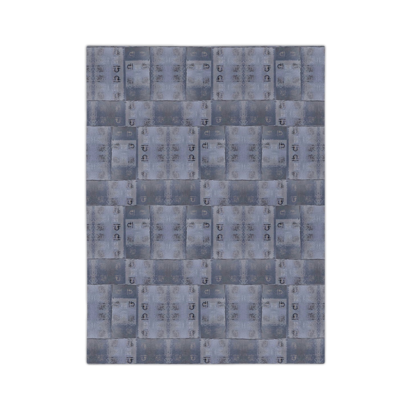 LIBRA Glyph Print Minky Velveteen Blanket