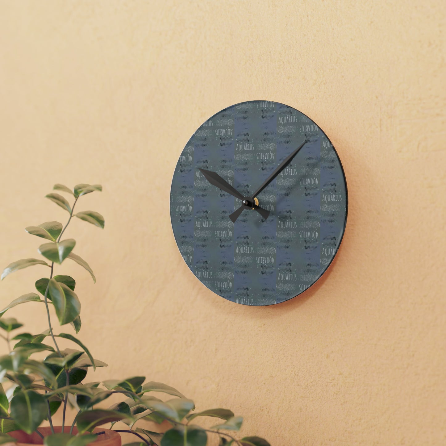 AQUARIUS Glyph Wall Clock (Aquarius)