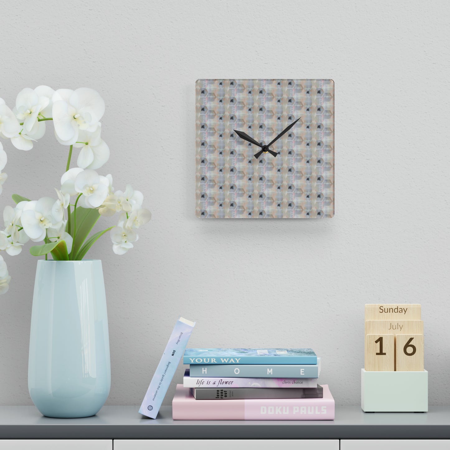 PISCES Glyph Print Wall Clock (Pisces)
