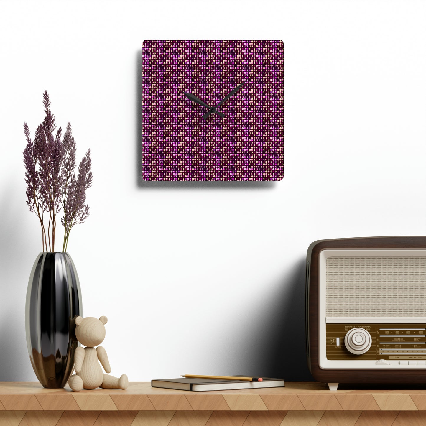 Wall Clock Pink Lunar