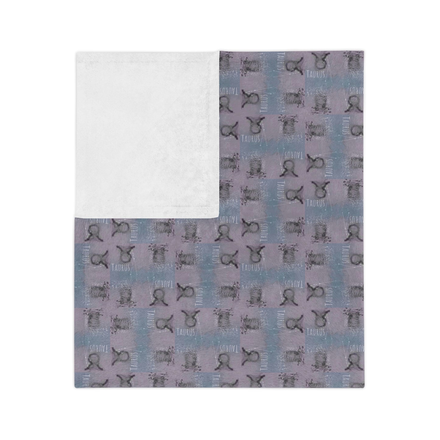 TAURUS Glyph Print Minky Velveteen Blanket