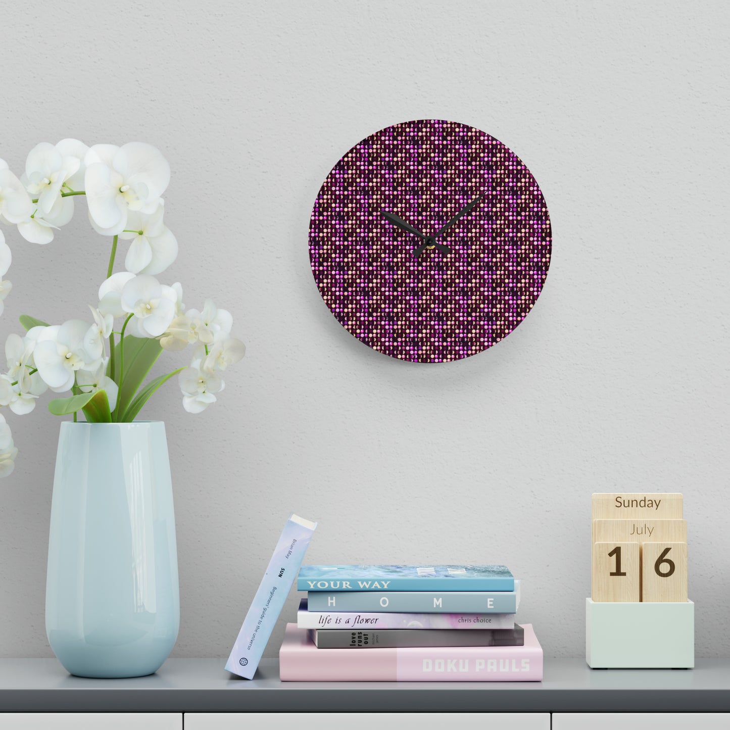 Wall Clock Pink Lunar