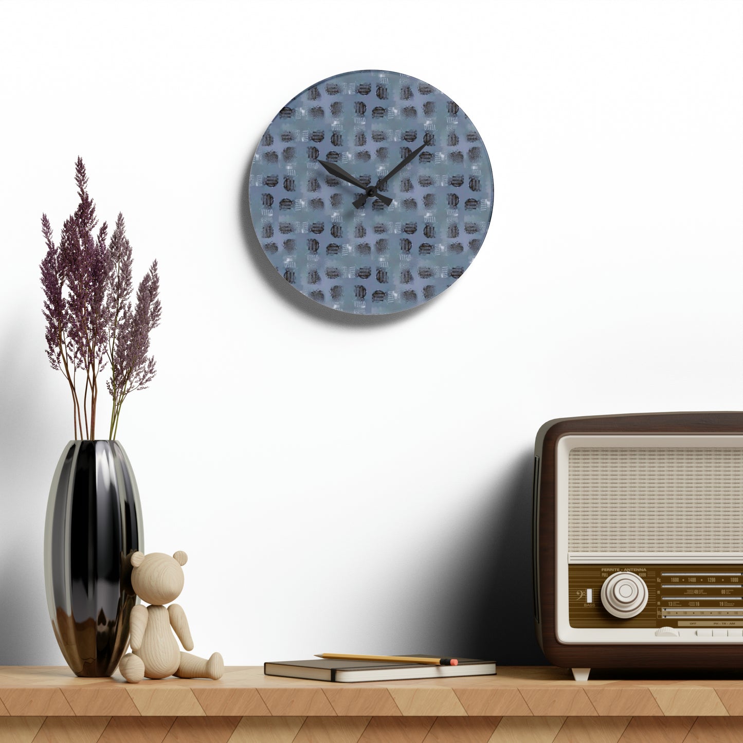 VIRGO Glyph Print Wall Clock (Virgo)