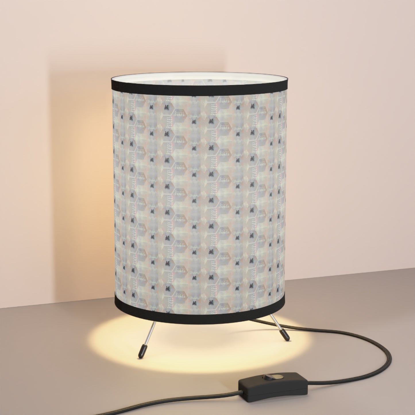 PISCES Glyph Print Lamp TriPod with High-Res Printed Shade (Pisces)