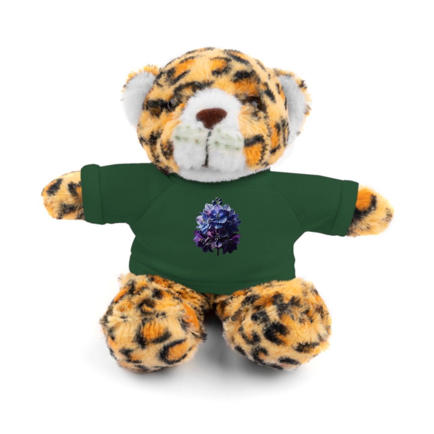 Calendar MONTH 07 July Flower “Larkspur” Tee shirt detail on Animal of choice (5) to choose from - Perfect Gift for Babies and Toddlers