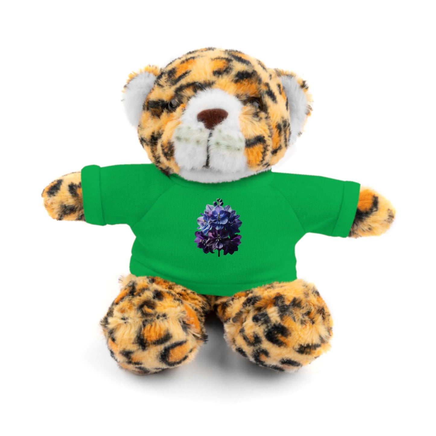 Calendar MONTH 07 July Flower “Larkspur” Tee shirt detail on Animal of choice (5) to choose from - Perfect Gift for Babies and Toddlers