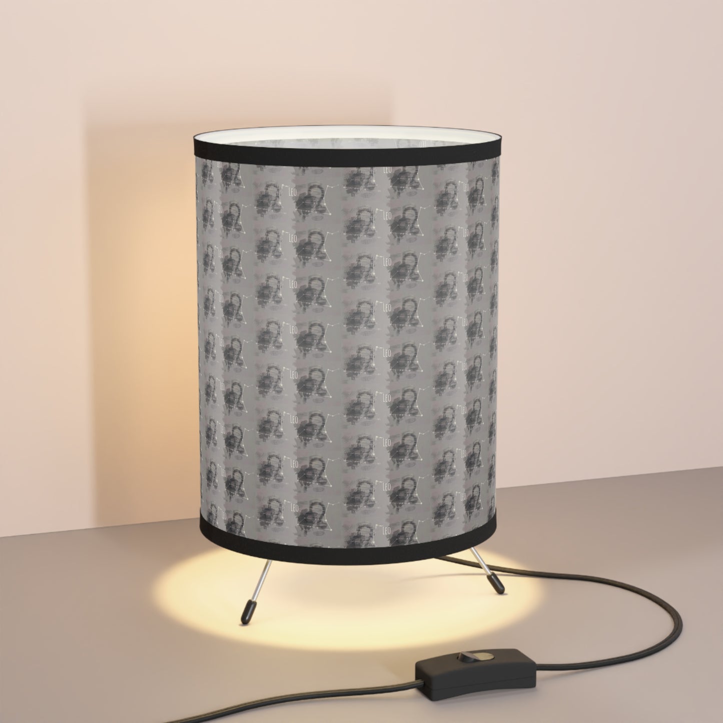 LEO Glyph Print Lamp TriPod with High-Res Printed Shade (Leo)