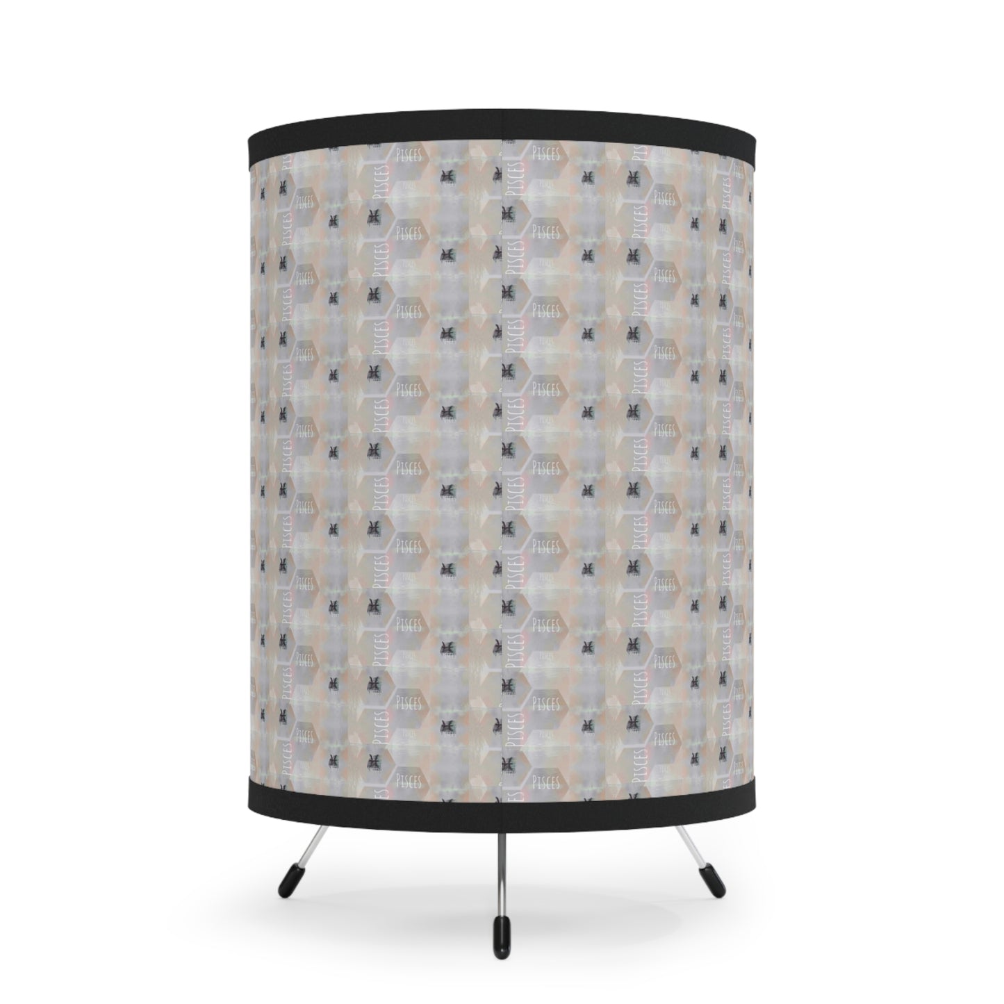 PISCES Glyph Print Lamp TriPod with High-Res Printed Shade (Pisces)