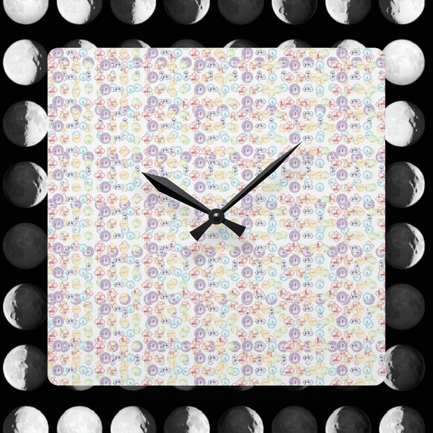 Wall Clock 7 Chakra Symbols