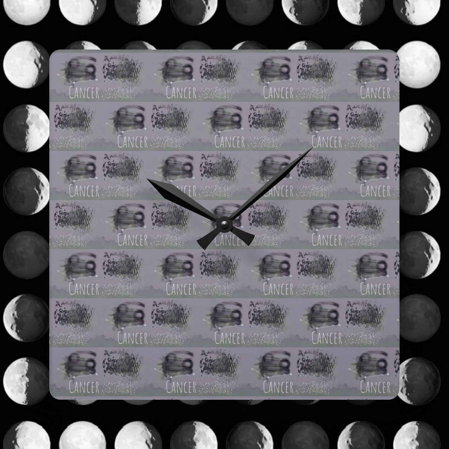 CANCER Glyph Print Wall Clock (Cancer)