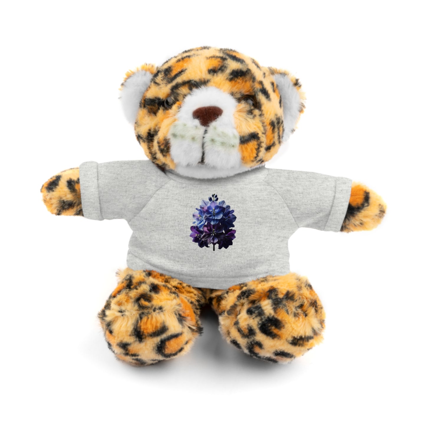 Calendar MONTH 07 July Flower “Larkspur” Tee shirt detail on Animal of choice (5) to choose from - Perfect Gift for Babies and Toddlers