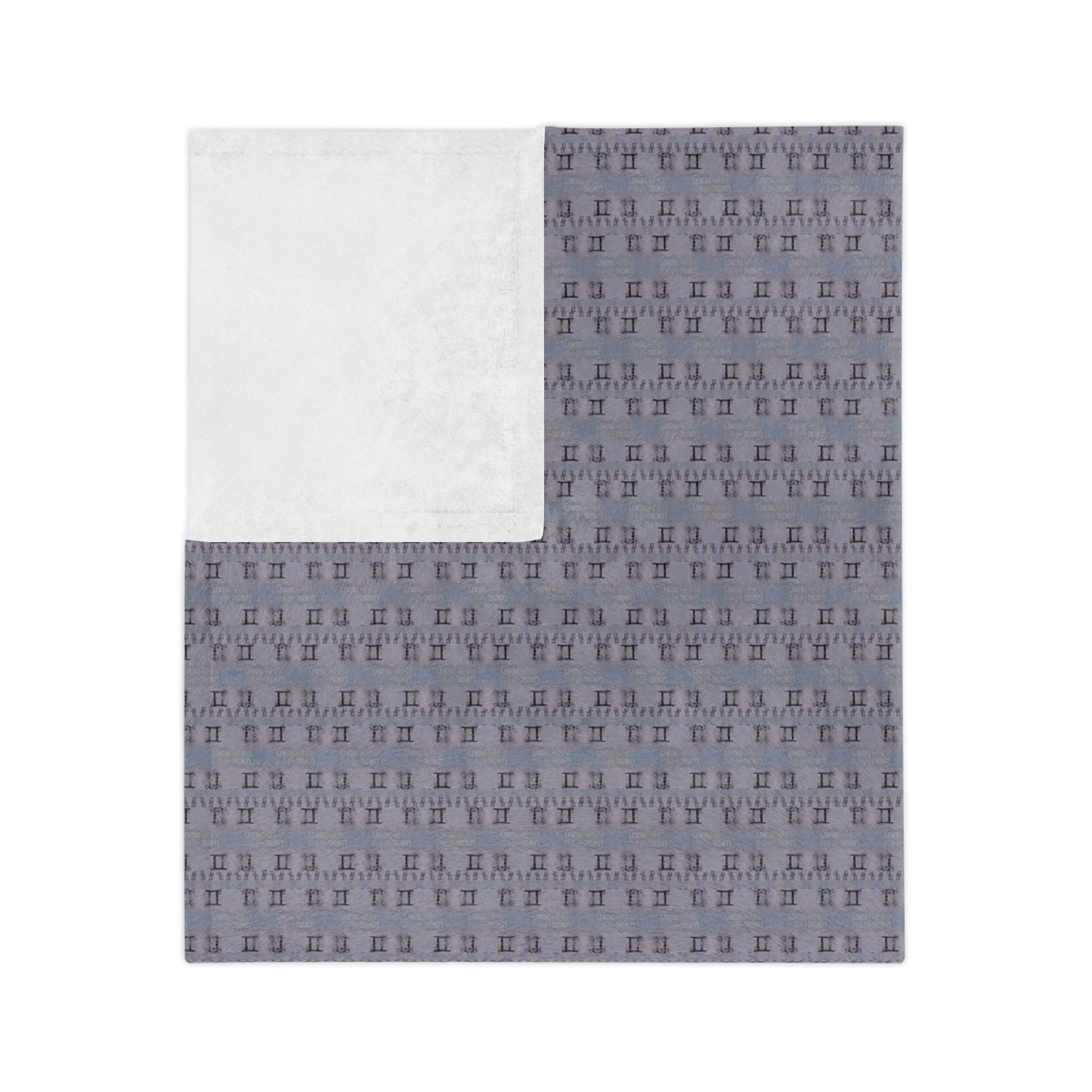GEMINI Glyph Print Minky Velveteen Blanket