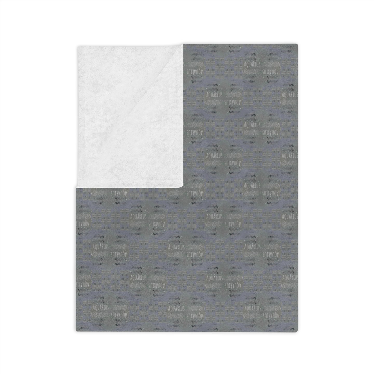 AQUARIUS Glyph Print Minky Velveteen Blanket