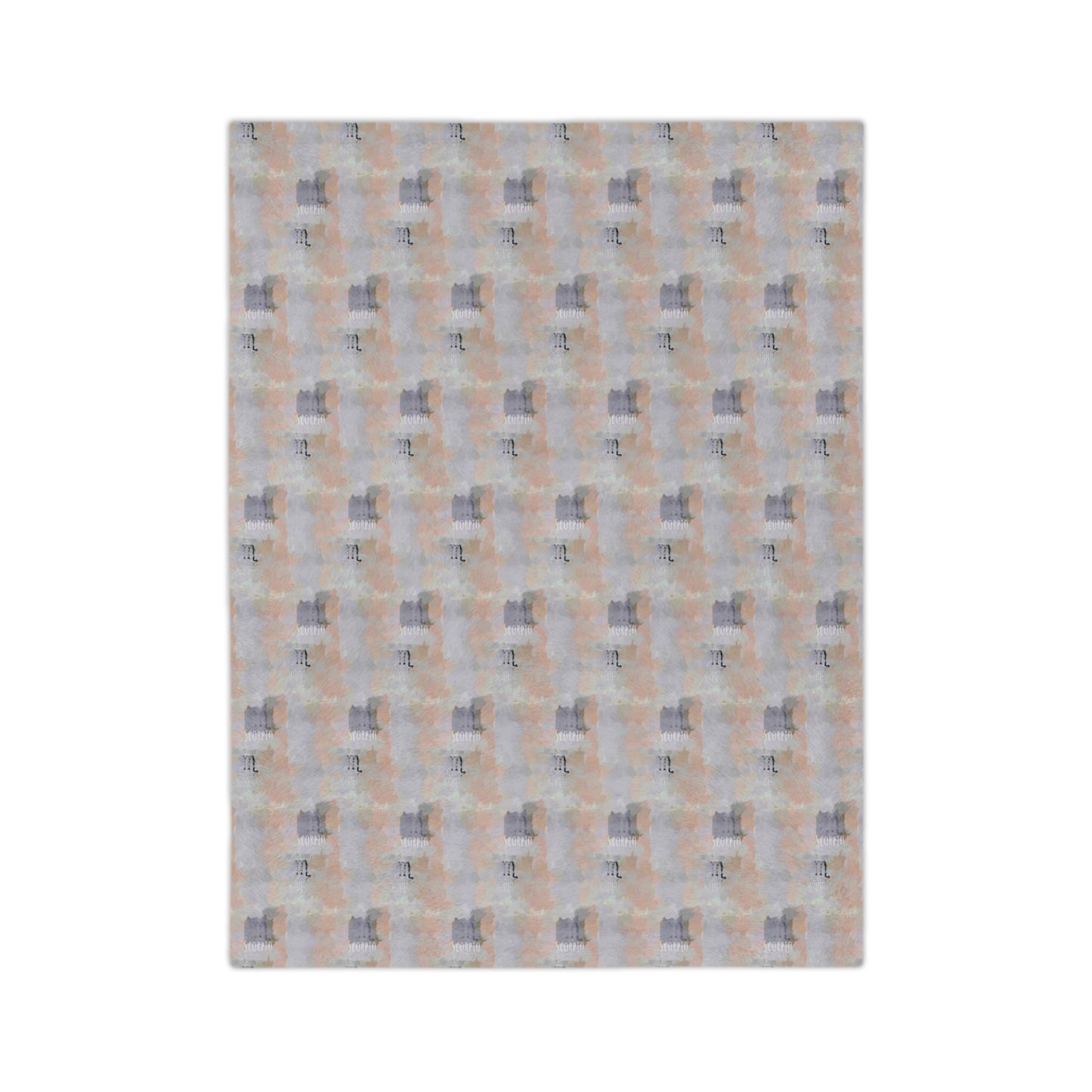 Scorpio Glyph Print Minky Velveteen Blanket