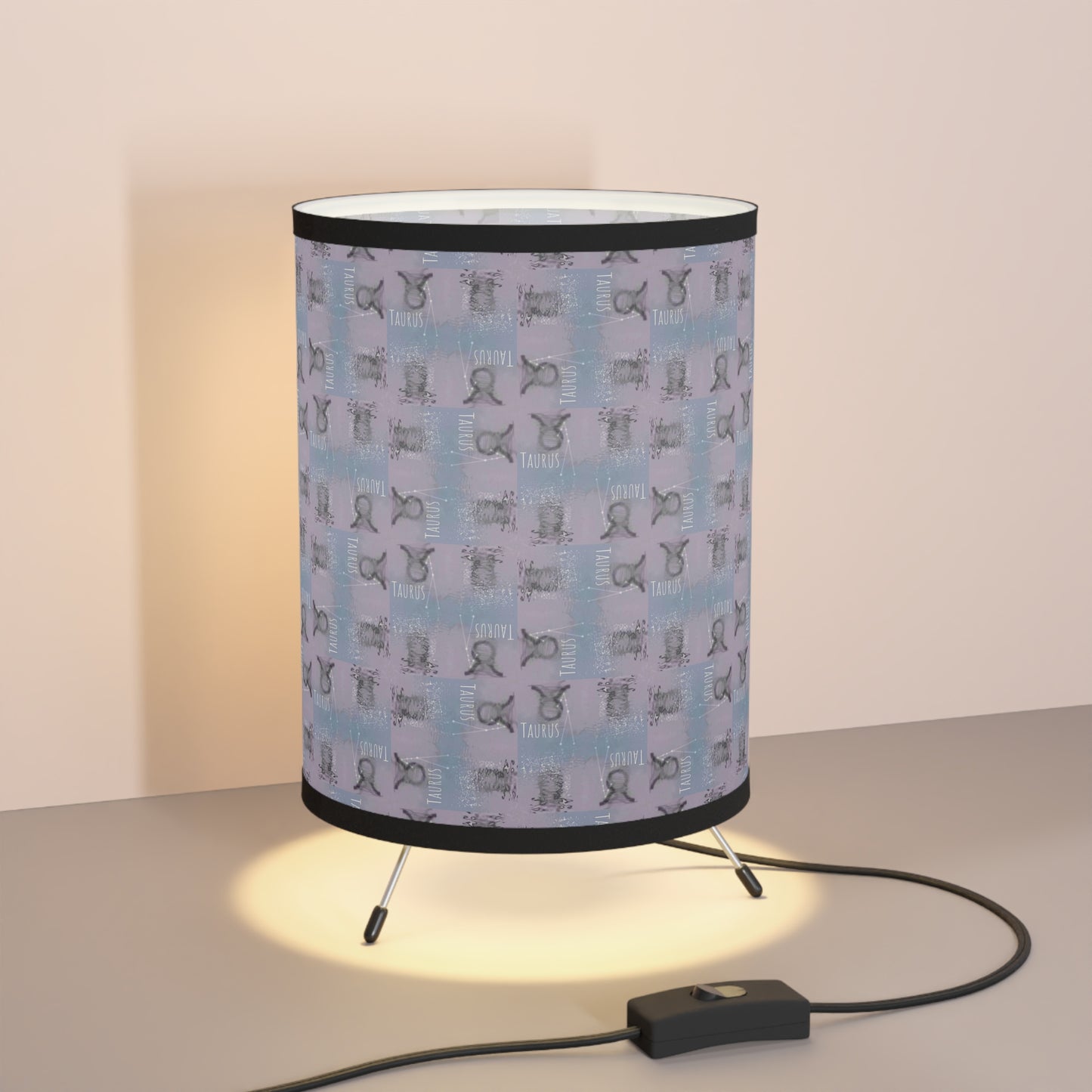 TAURUS Glyph Print Lamp TriPod with High-Res Printed Shade (Taurus)
