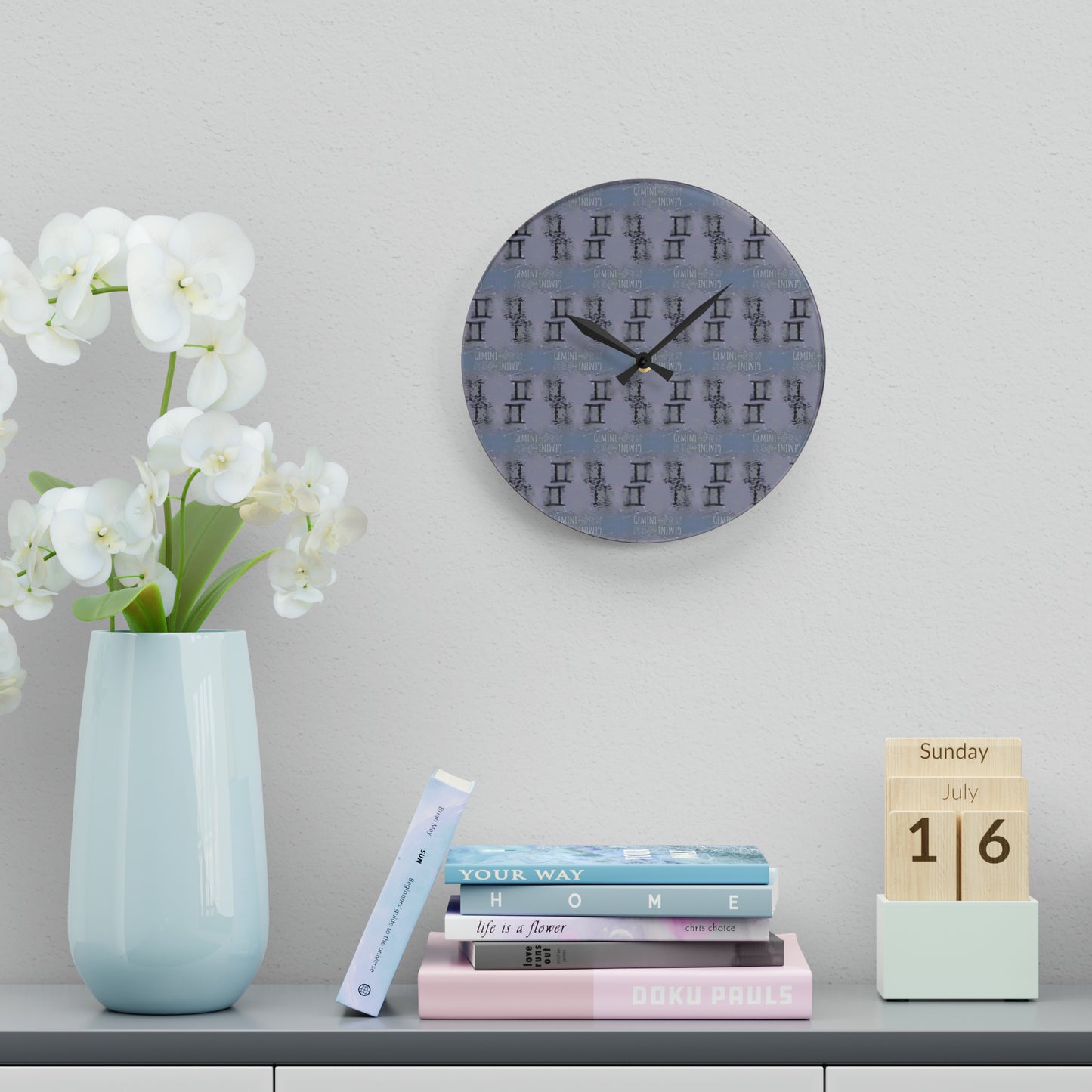 GEMINI Glyph Print Wall Clock (Gemini)
