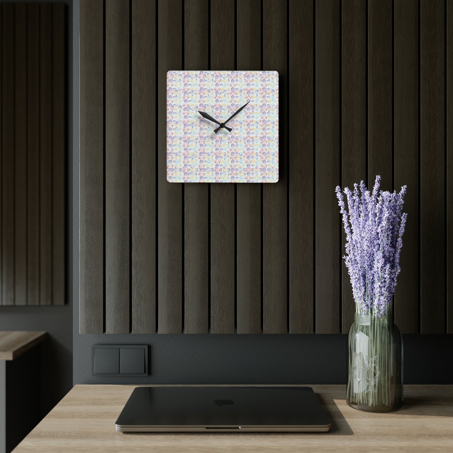 Wall Clock 7 Chakra Symbols
