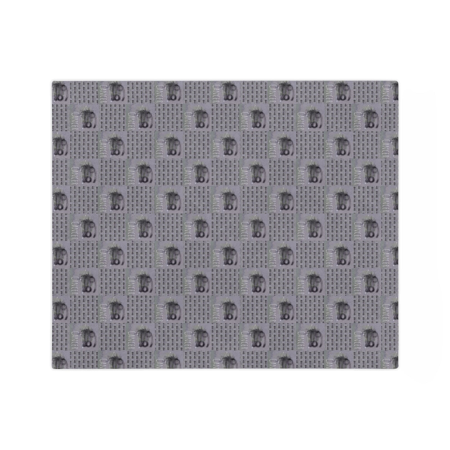 CANCER Glyph Print Minky Velveteen Blanket