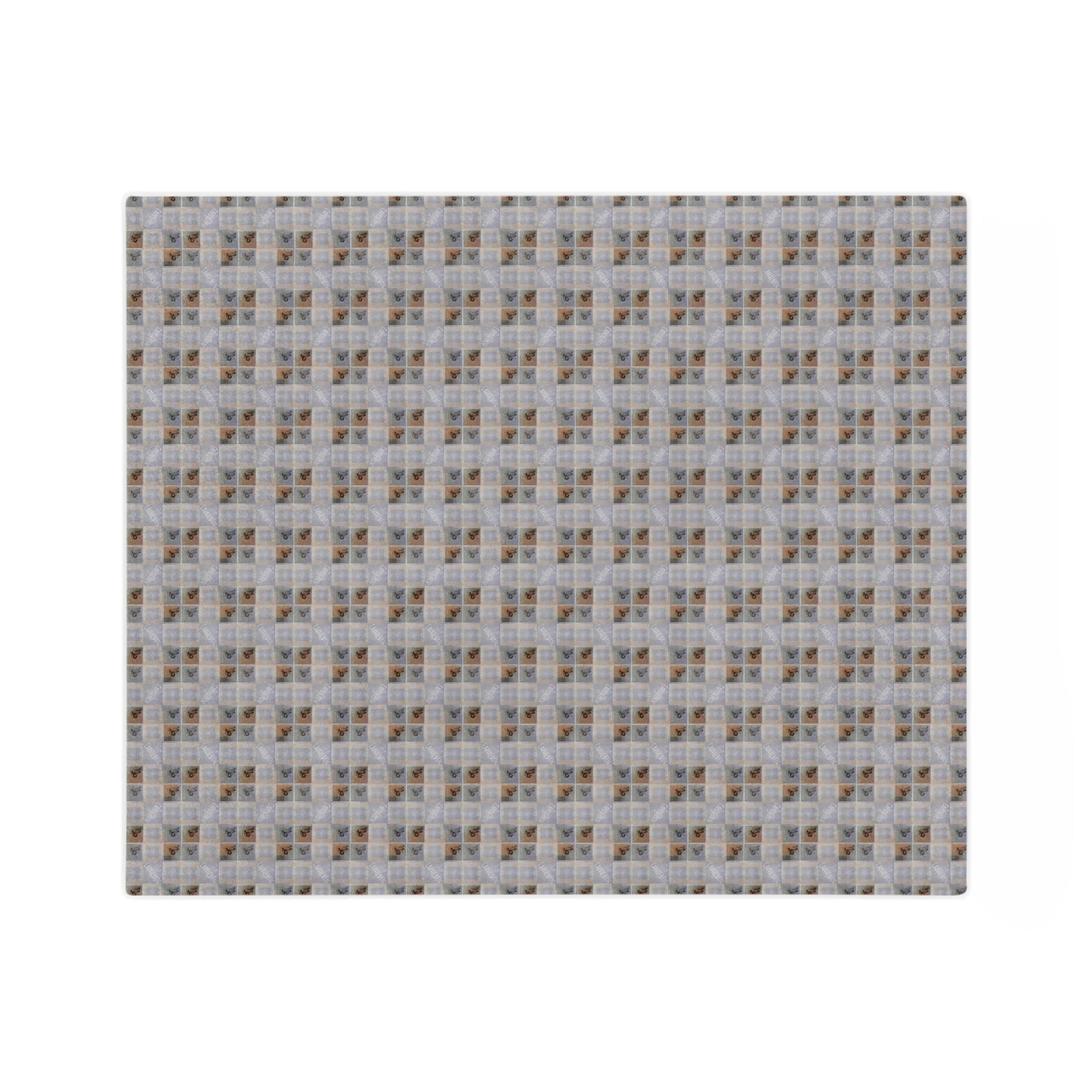 CAPRICORN Glyph Print Minky Velveteen Faux Blanket