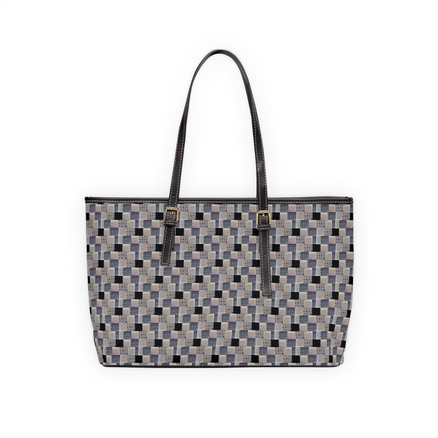 XYZodiacs 12 Zodiac Signs Checkered Print Vegan Tote Bag (Work/Play/Travel)