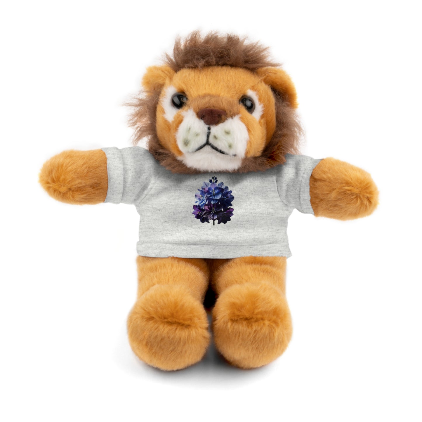 Calendar MONTH 07 July Flower “Larkspur” Tee shirt detail on Animal of choice (5) to choose from - Perfect Gift for Babies and Toddlers