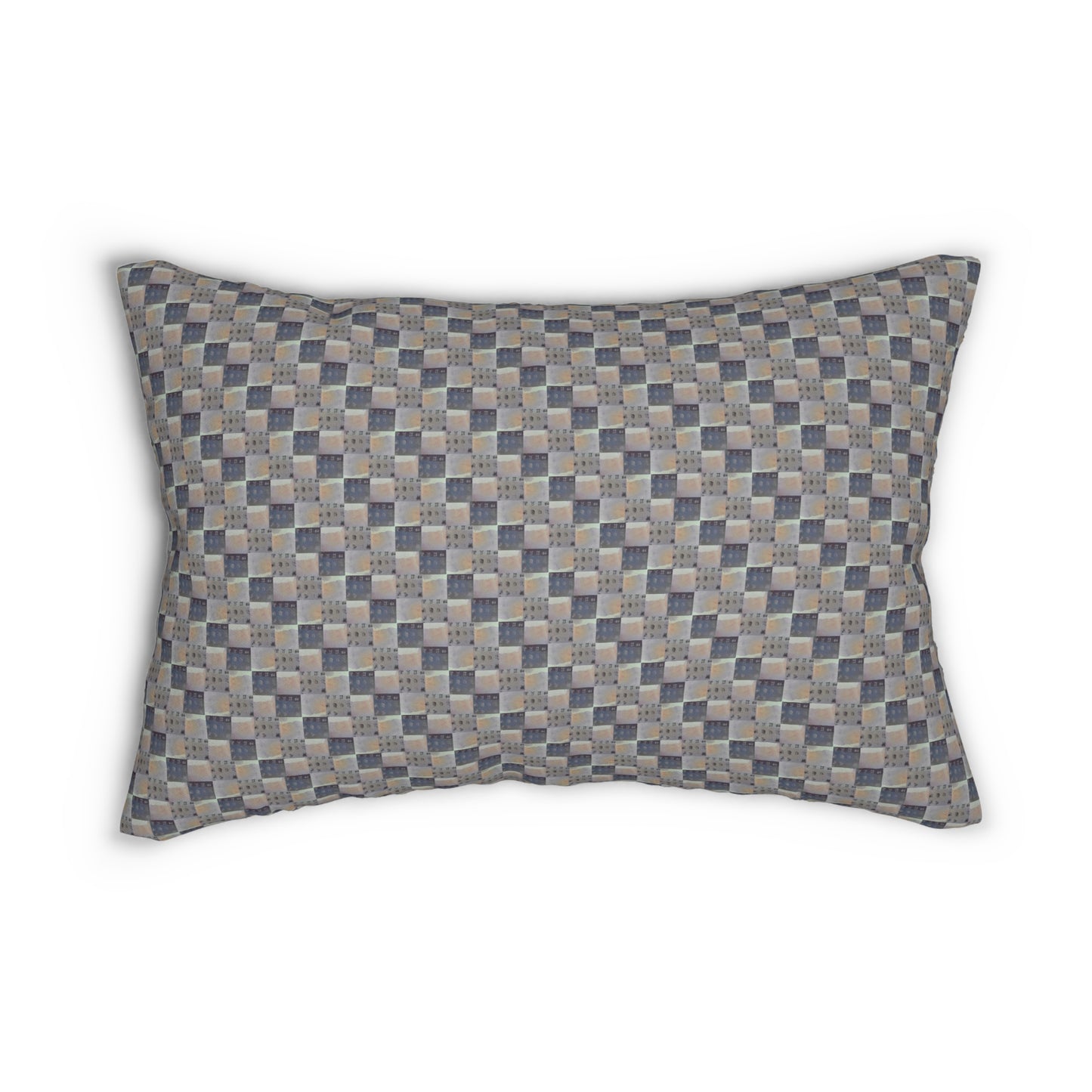 XYZodiacs 12 Zodiac Signs Checkered Print Lumbar Pillow