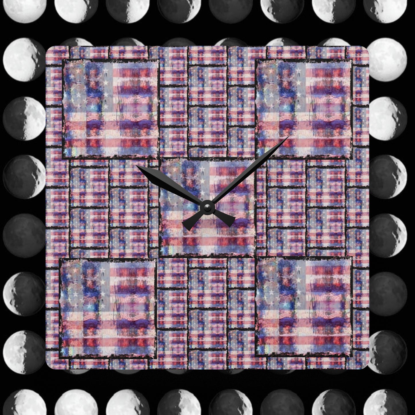 Wall Clock American Flag Print