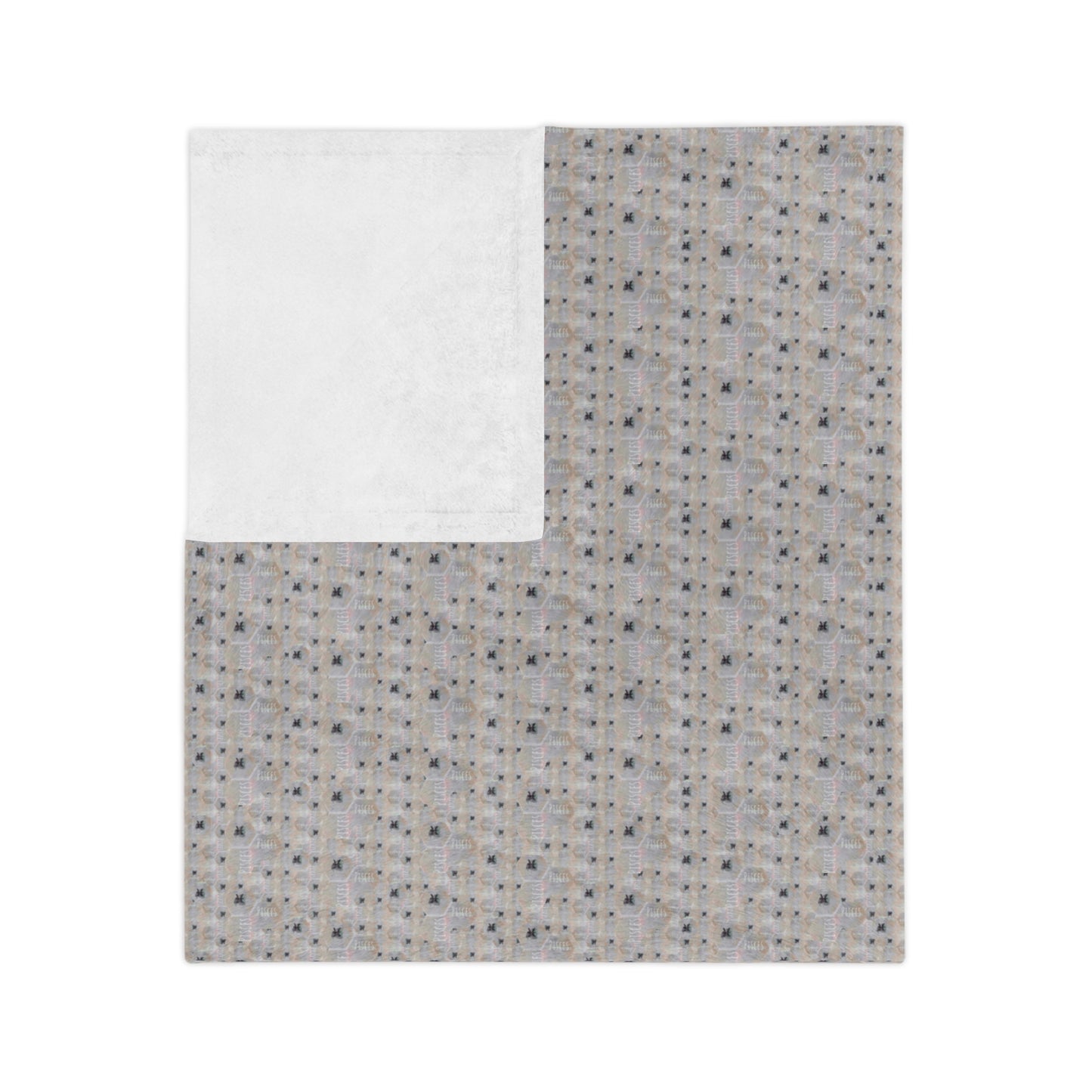 PISCES Glyph Print Minky Velveteen Blanket