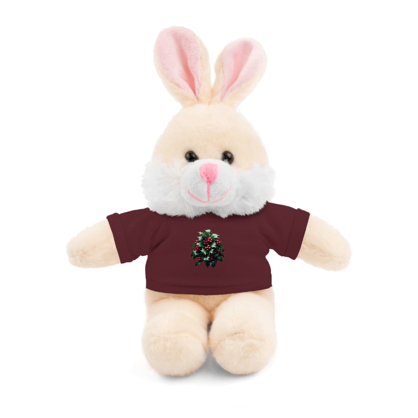 Calendar MONTH 12 December Flower “Holly” Tee shirt detail on Animal of choice (5) to choose from - Perfect Gift for Babies and Toddlers