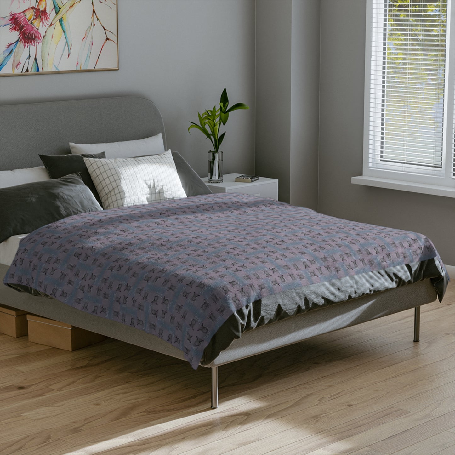 TAURUS Glyph Print Minky Velveteen Blanket