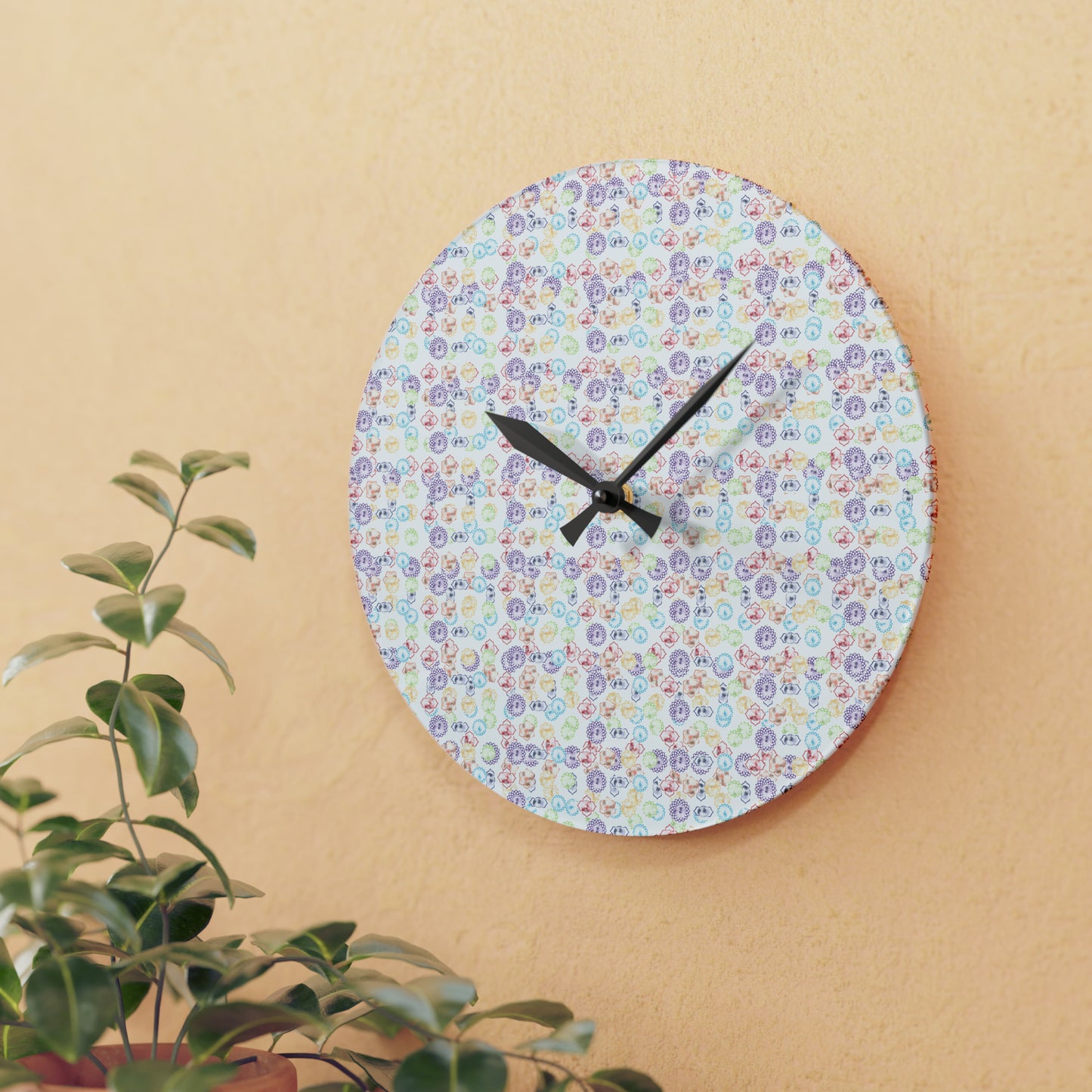 Wall Clock 7 Chakra Symbols
