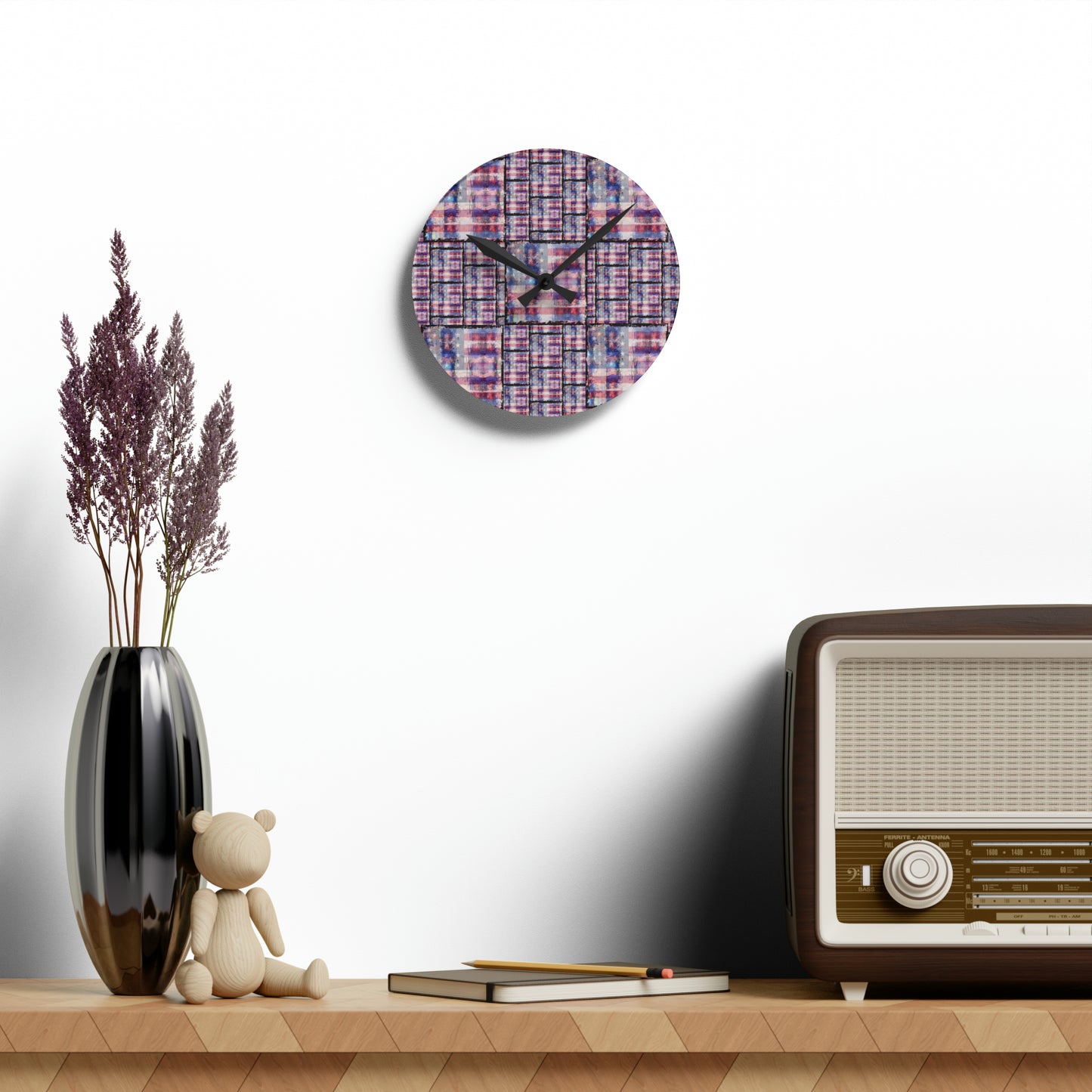 Wall Clock American Flag Print